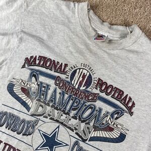 Vintage‎ 1992 Dallas Cowboys Super Bowl XXVII NFL Football T-Shirt L Gray